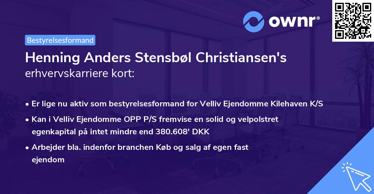 Henning Anders Stensbøl Christiansen's erhvervskarriere kort