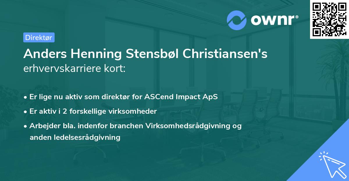 Anders Henning Stensbøl Christiansen's erhvervskarriere kort