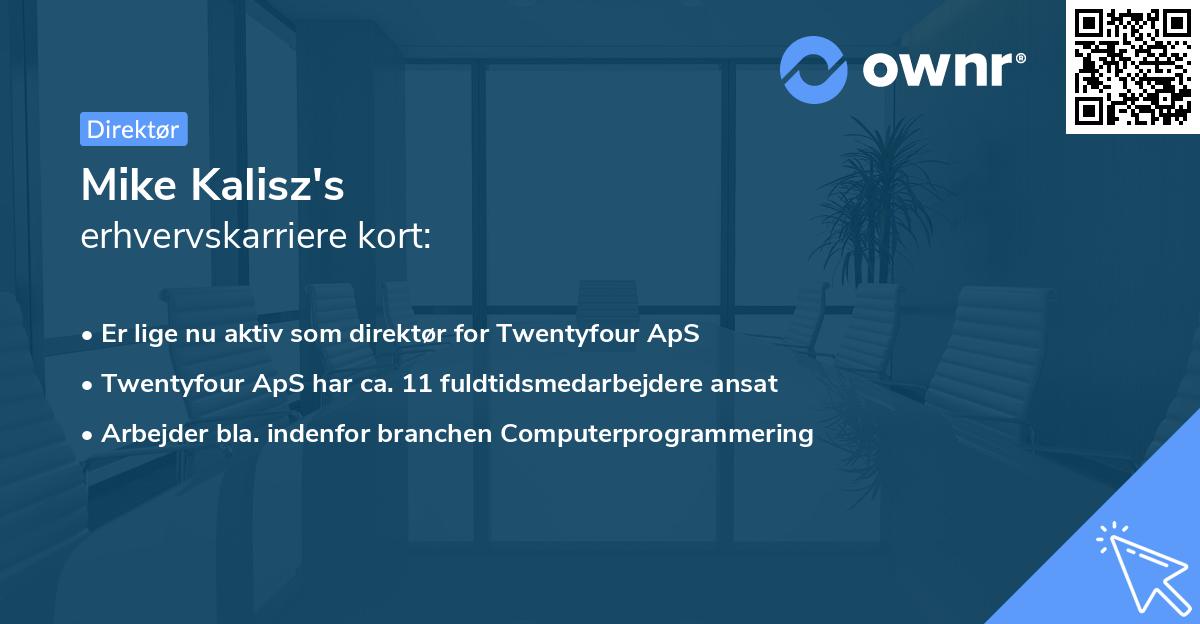 Mike Kalisz's erhvervskarriere kort