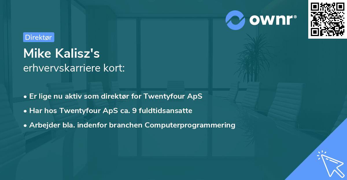 Mike Kalisz's erhvervskarriere kort