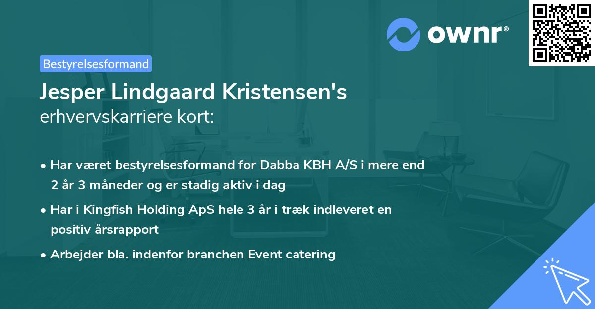 Jesper Lindgaard Kristensen's erhvervskarriere kort