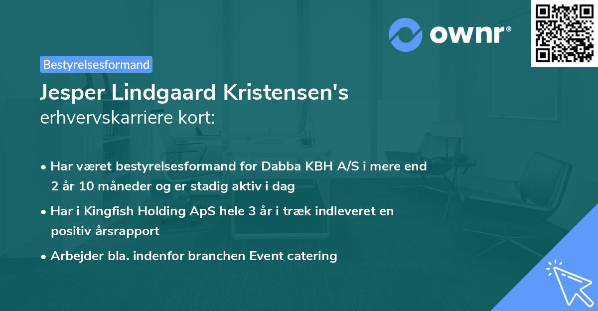 Jesper Lindgaard Kristensen's erhvervskarriere kort