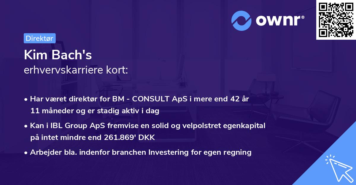 Kim Bach's erhvervskarriere kort