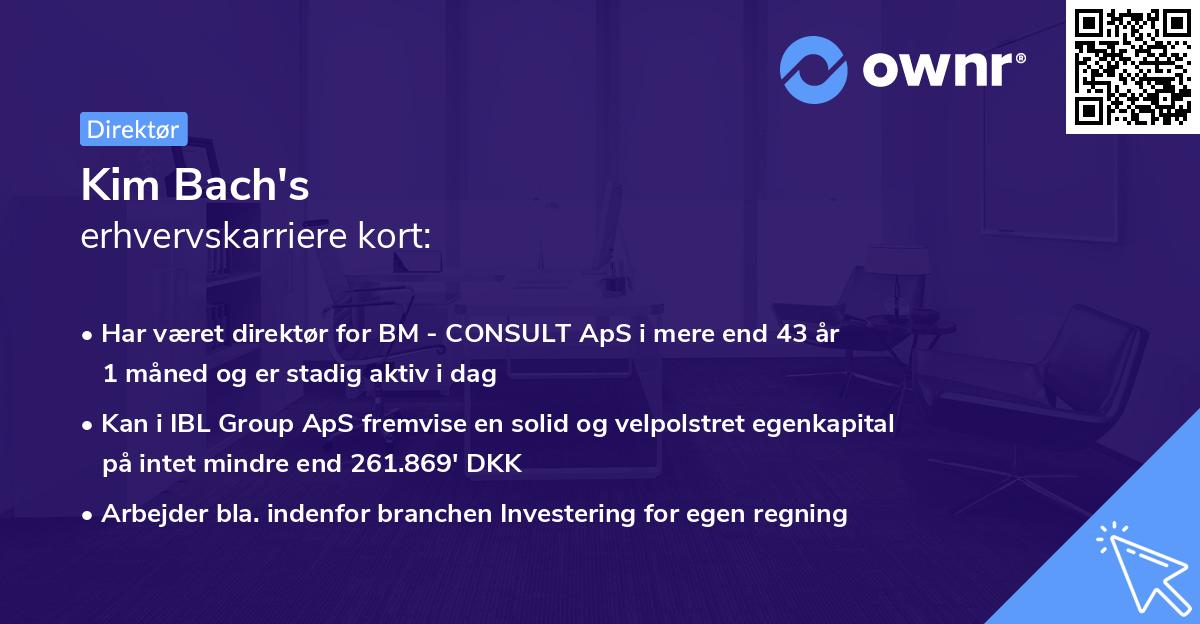 Kim Bach's erhvervskarriere kort
