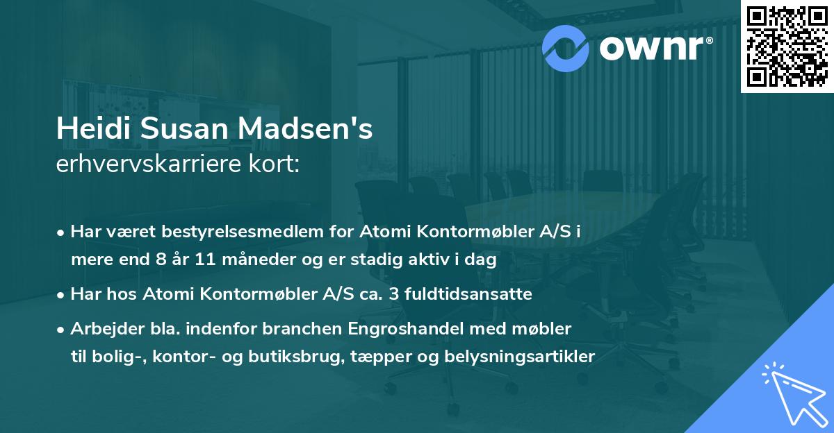 Heidi Susan Madsen's erhvervskarriere kort