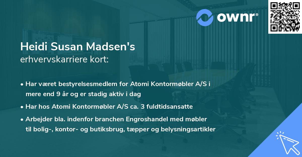 Heidi Susan Madsen's erhvervskarriere kort