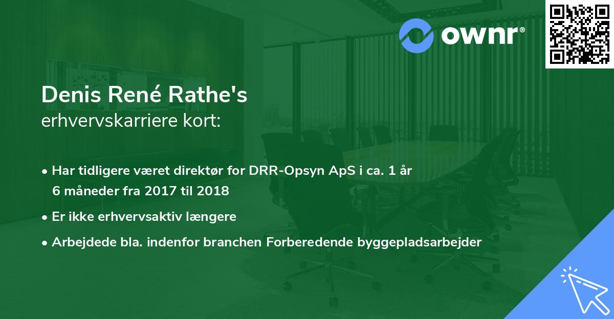 Denis René Rathe's erhvervskarriere kort