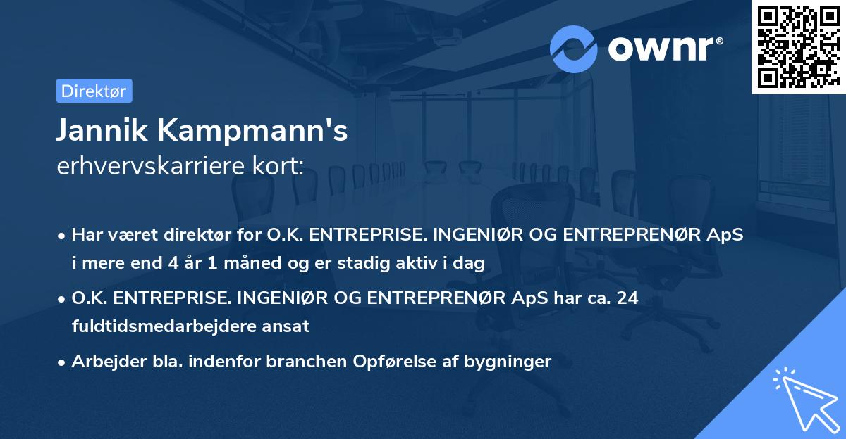 Jannik Kampmann's erhvervskarriere kort