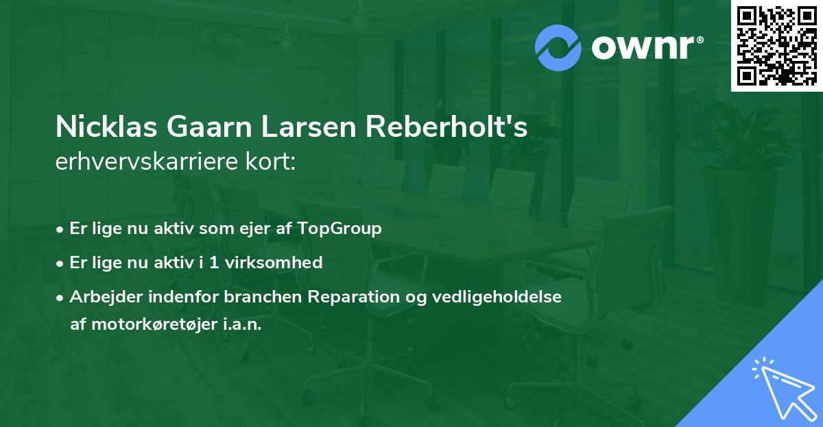 Nicklas Gaarn Larsen Reberholt's erhvervskarriere kort