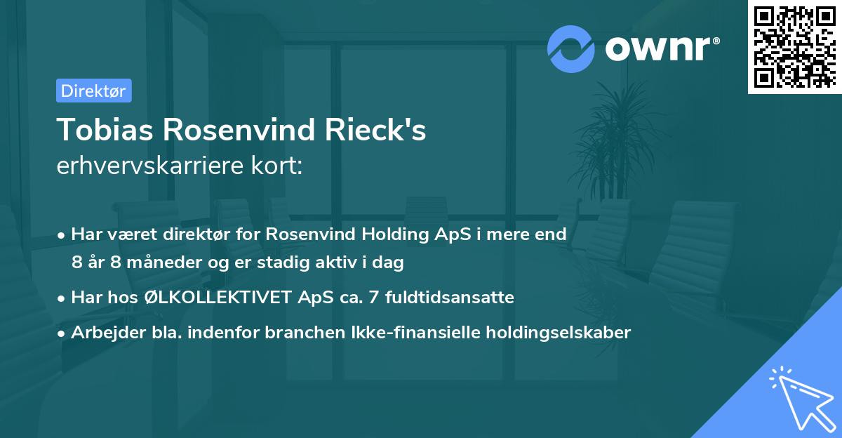 Tobias Rosenvind Rieck's erhvervskarriere kort