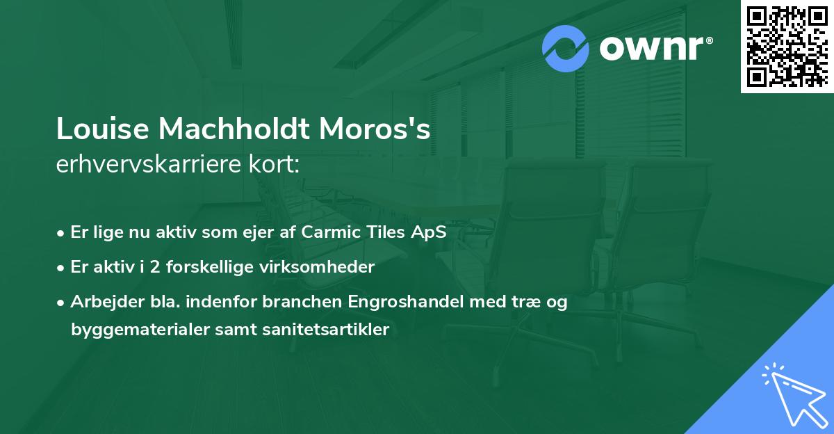 Louise Machholdt Moros's erhvervskarriere kort