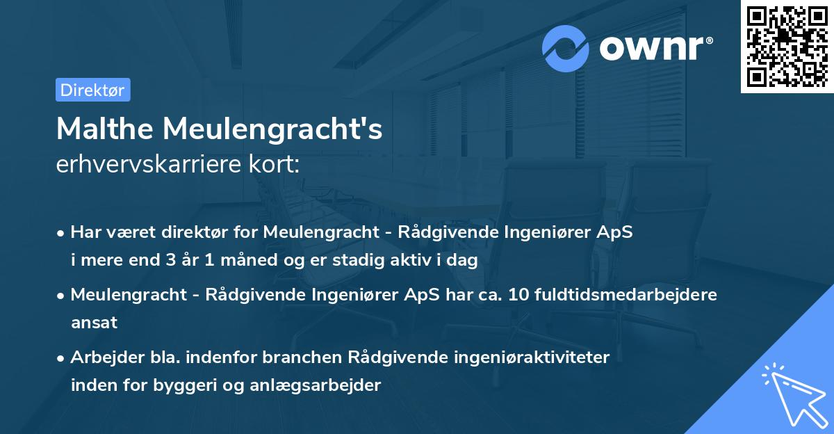 Malthe Meulengracht's erhvervskarriere kort