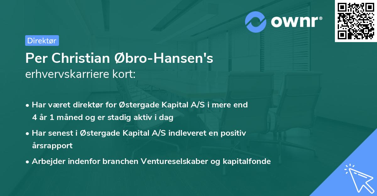 Per Christian Øbro-Hansen's erhvervskarriere kort