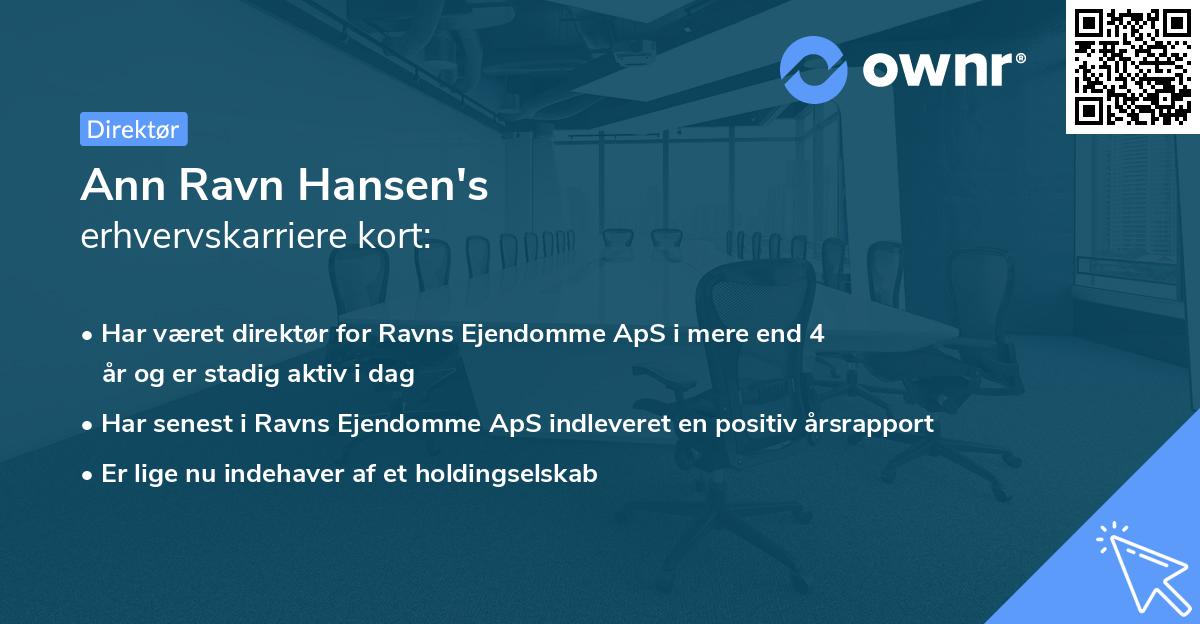 Ann Ravn Hansen's erhvervskarriere kort