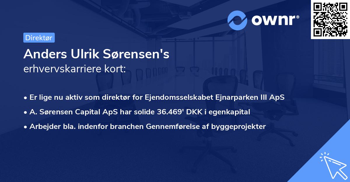 Anders Ulrik Sørensen's erhvervskarriere kort