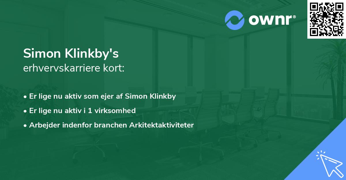 Simon Klinkby's erhvervskarriere kort