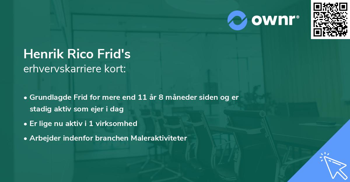 Henrik Rico Frid's erhvervskarriere kort