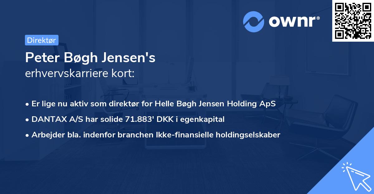 Peter Bøgh Jensen's erhvervskarriere kort