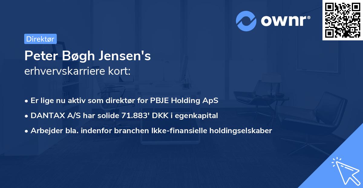 Peter Bøgh Jensen's erhvervskarriere kort