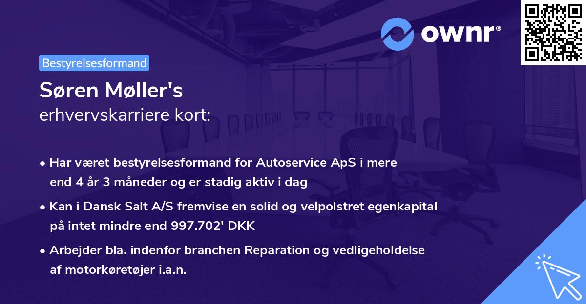 Søren Møller's erhvervskarriere kort