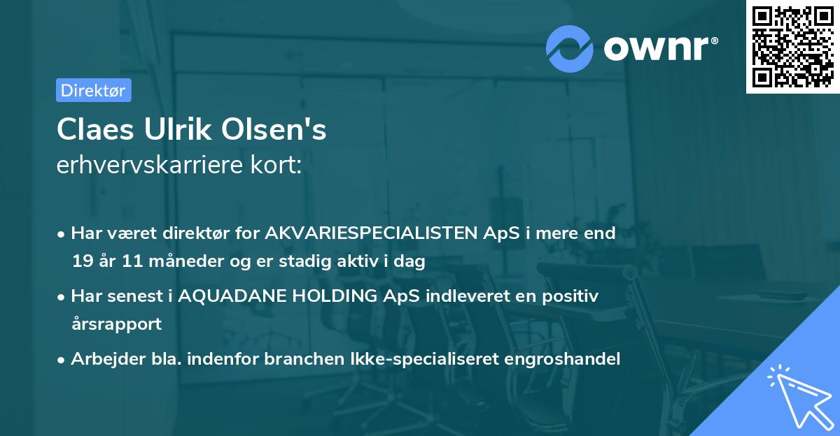 Claes Ulrik Olsen's erhvervskarriere kort