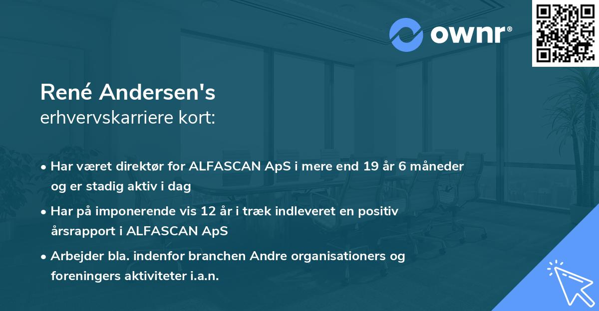 René Andersen's erhvervskarriere kort