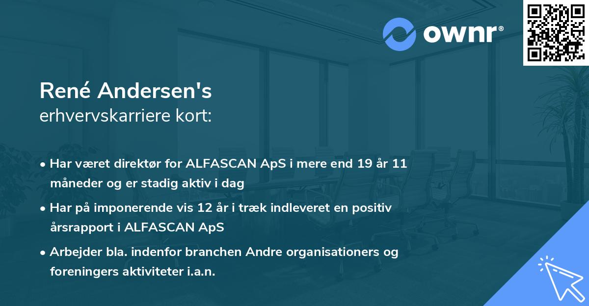 René Andersen's erhvervskarriere kort