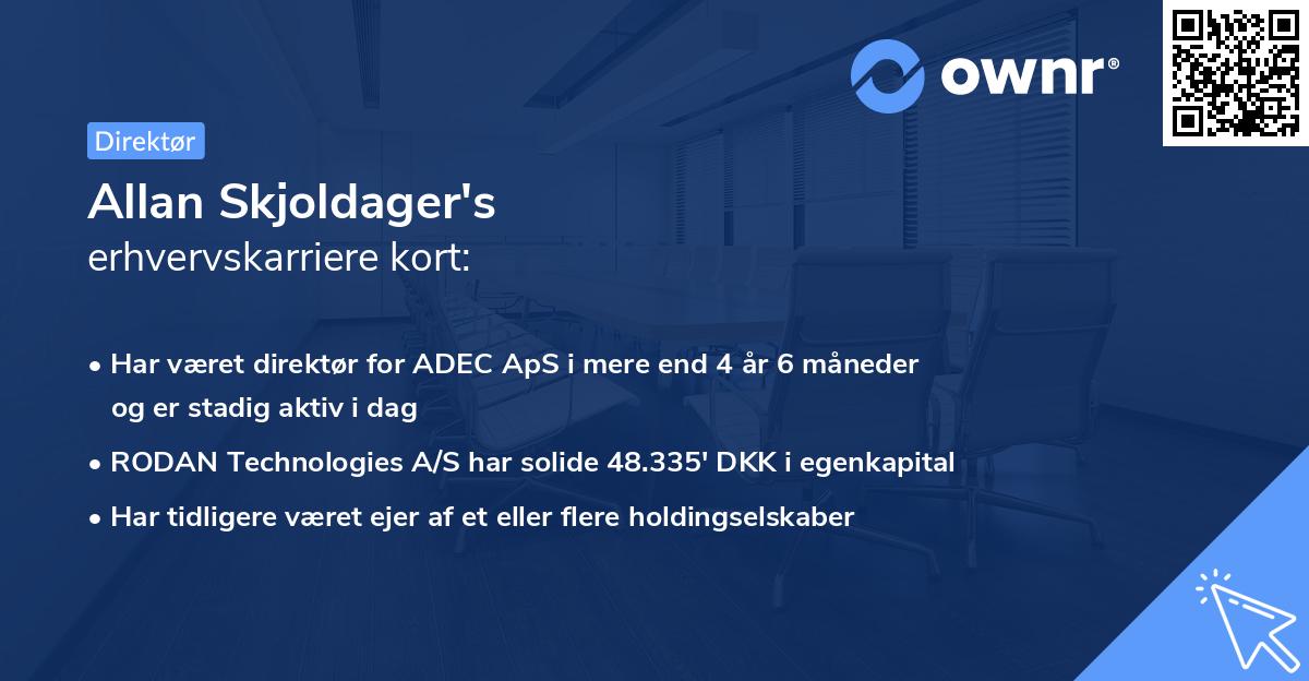 Allan Skjoldager's erhvervskarriere kort