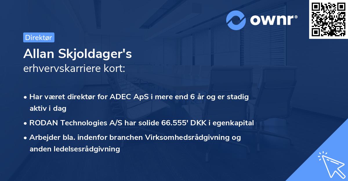 Allan Skjoldager's erhvervskarriere kort