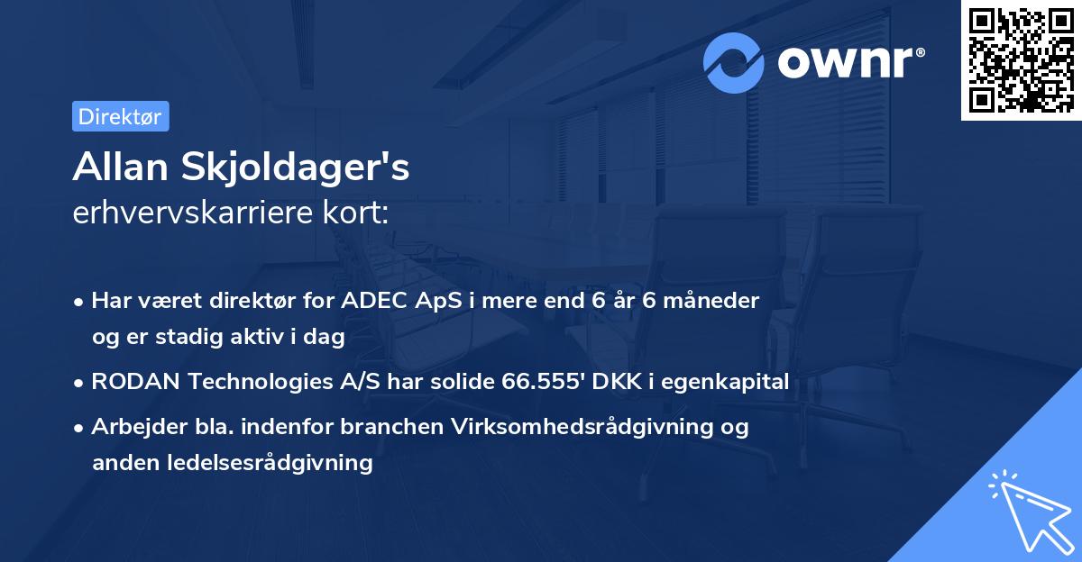 Allan Skjoldager's erhvervskarriere kort