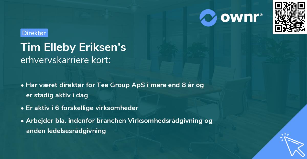 Tim Elleby Eriksen's erhvervskarriere kort