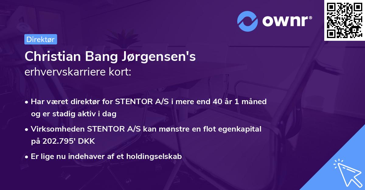 Christian Bang Jørgensen's erhvervskarriere kort