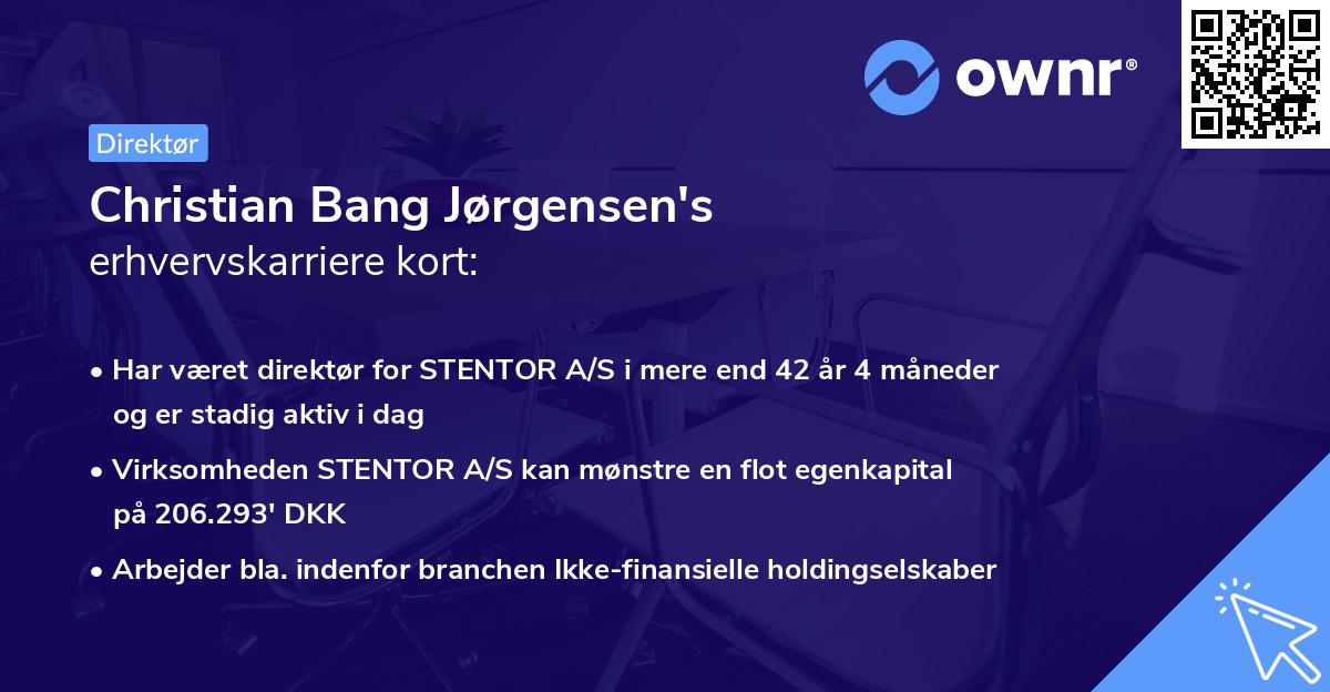 Christian Bang Jørgensen's erhvervskarriere kort