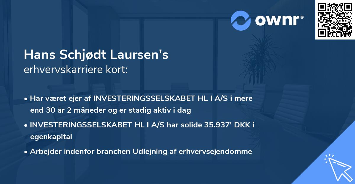 Hans Schjødt Laursen's erhvervskarriere kort