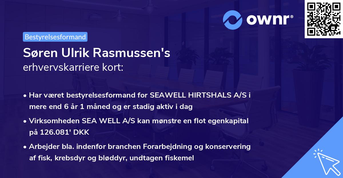 Søren Ulrik Rasmussen's erhvervskarriere kort