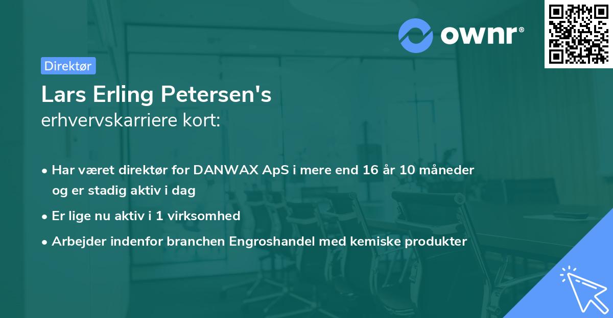 Lars Erling Petersen's erhvervskarriere kort