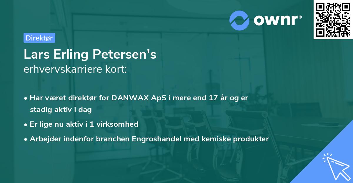 Lars Erling Petersen's erhvervskarriere kort