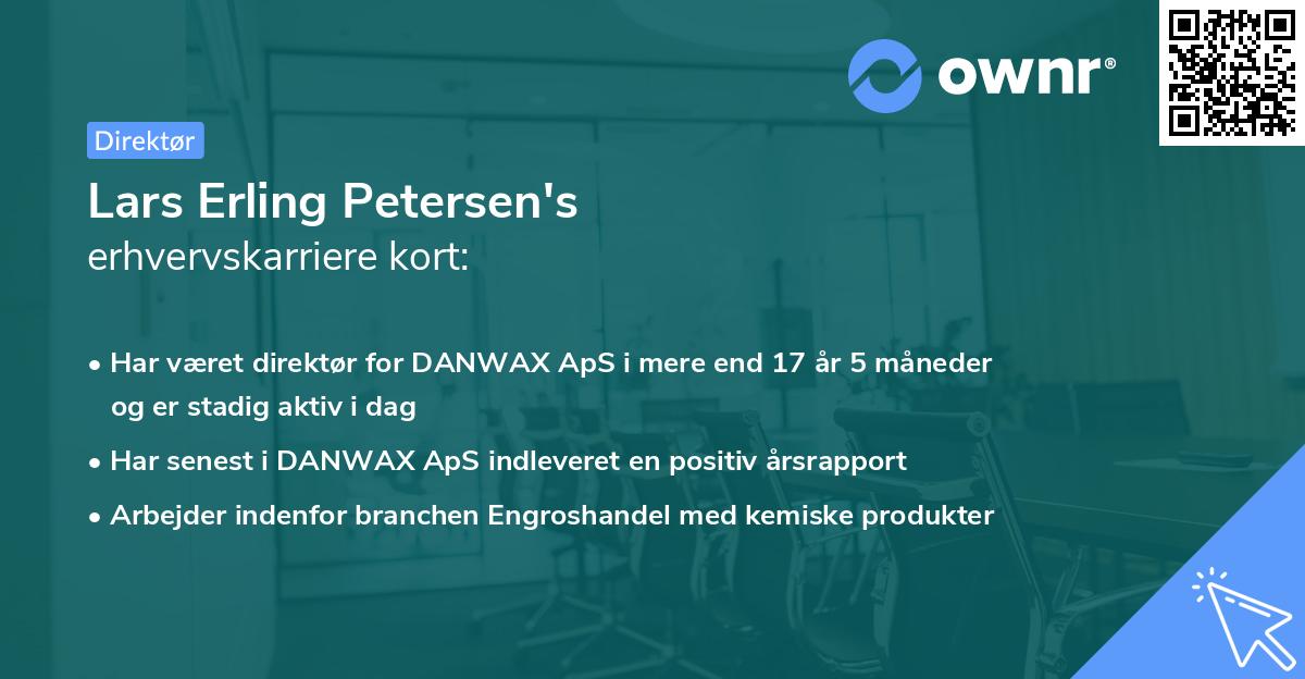 Lars Erling Petersen's erhvervskarriere kort