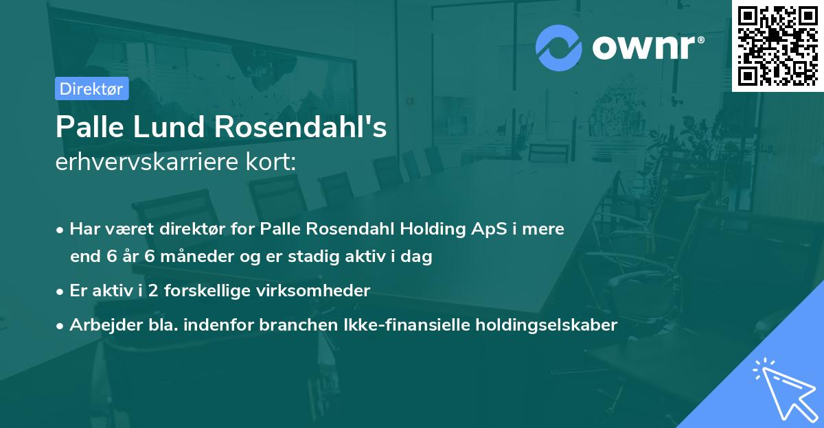 Palle Lund Rosendahl's erhvervskarriere kort