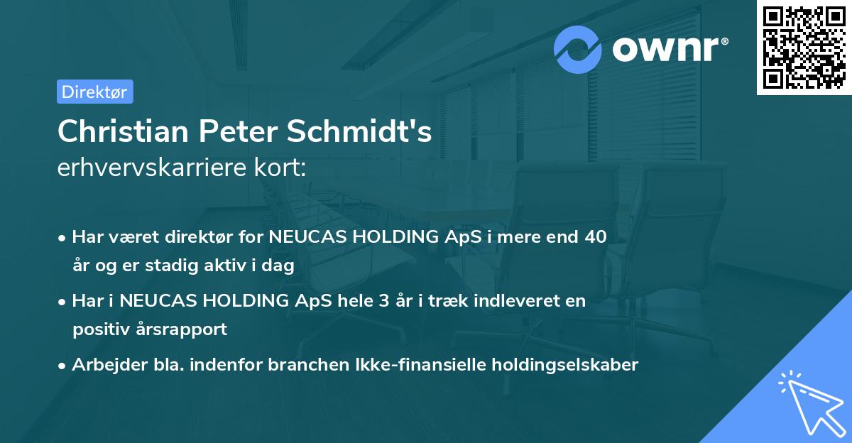 Christian Peter Schmidt's erhvervskarriere kort