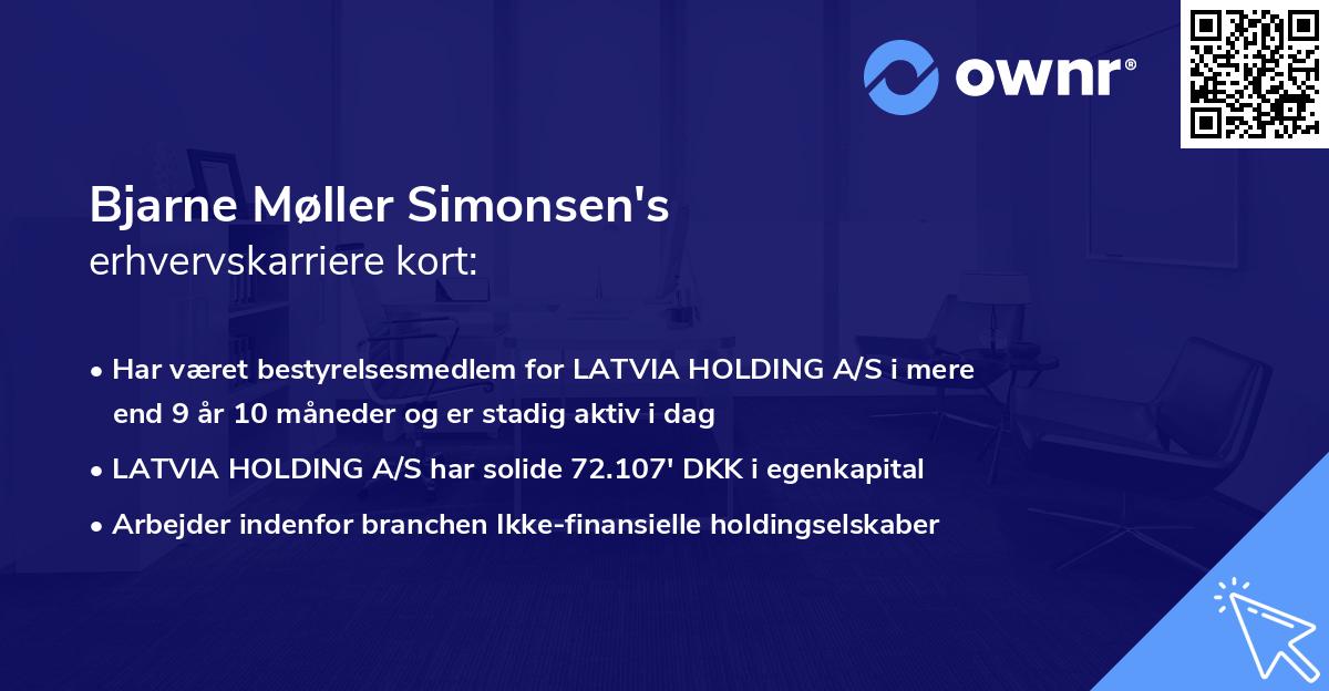 Bjarne Møller Simonsen's erhvervskarriere kort