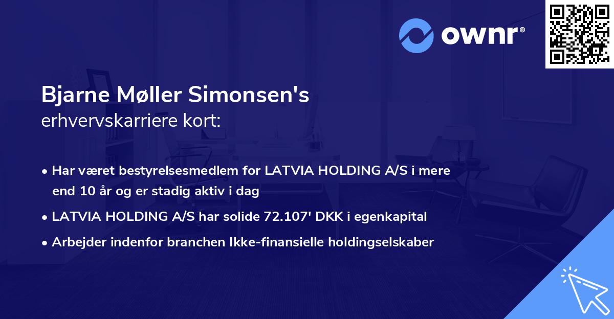 Bjarne Møller Simonsen's erhvervskarriere kort