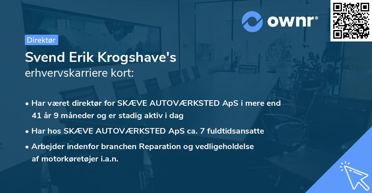 Svend Erik Krogshave's erhvervskarriere kort