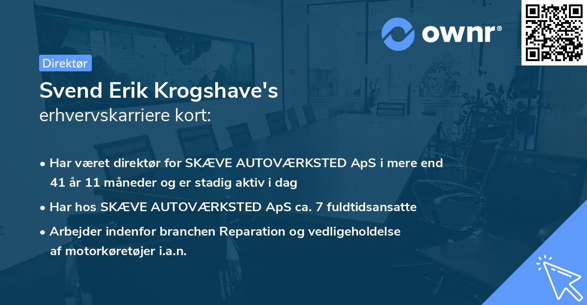 Svend Erik Krogshave's erhvervskarriere kort
