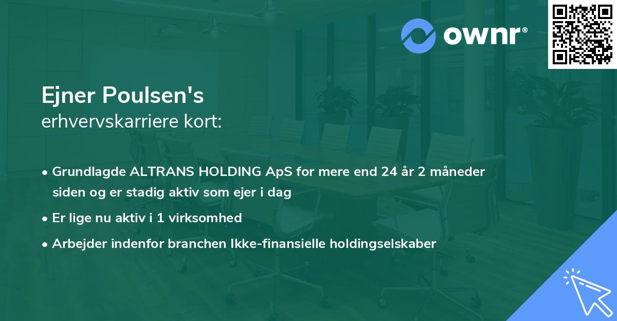 Ejner Poulsen's erhvervskarriere kort