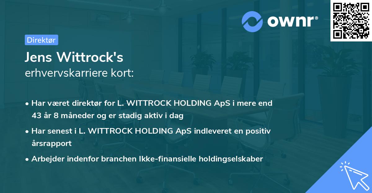 Jens Wittrock's erhvervskarriere kort
