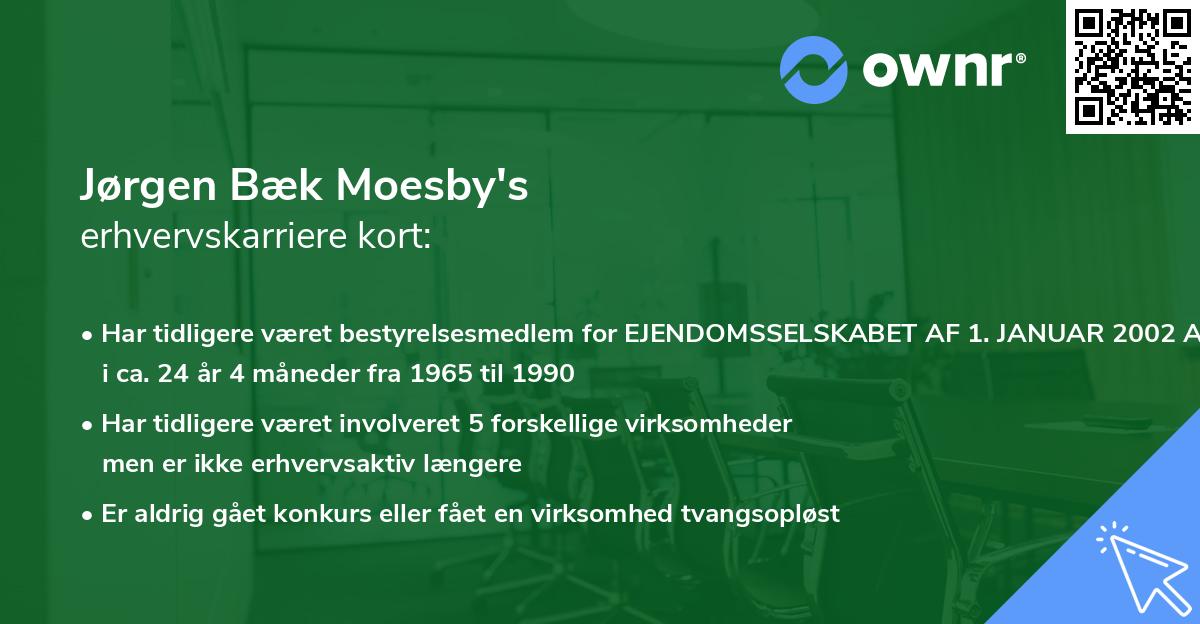 Jørgen Bæk Moesby's erhvervskarriere kort