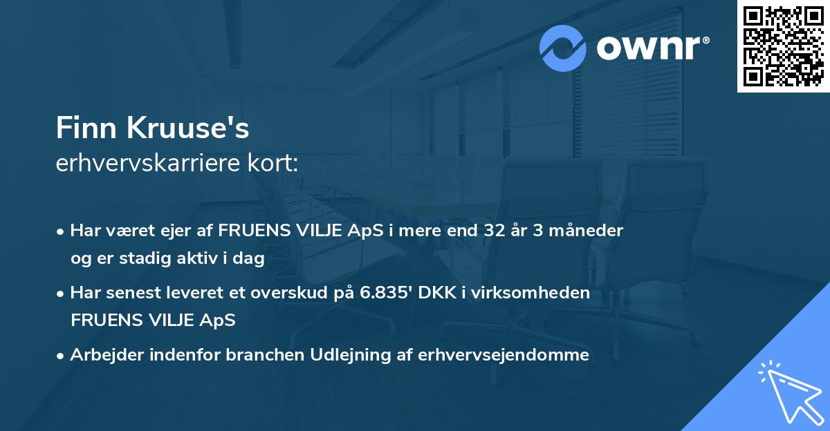 Finn Kruuse's erhvervskarriere kort