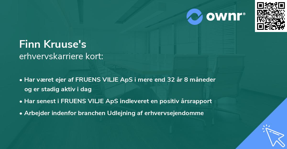 Finn Kruuse's erhvervskarriere kort