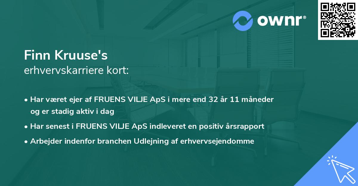 Finn Kruuse's erhvervskarriere kort